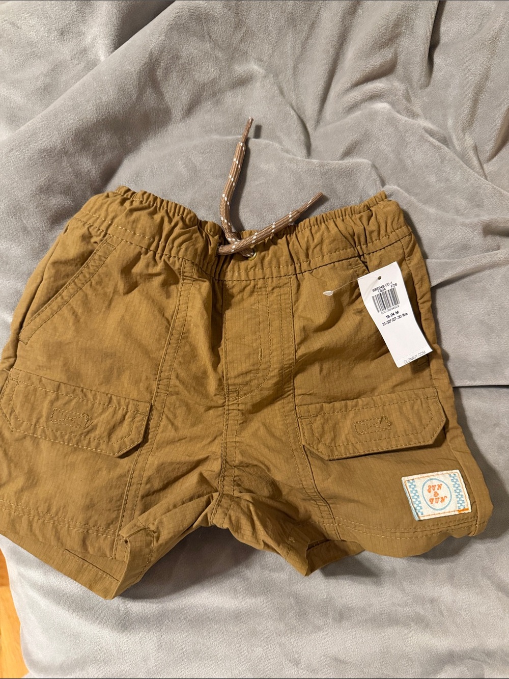 Old Navy Boys' Brown Cargo Shorts with Drawstring